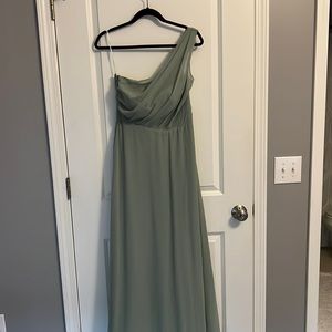 Birdy Grey sage green one shoulder maxi dress